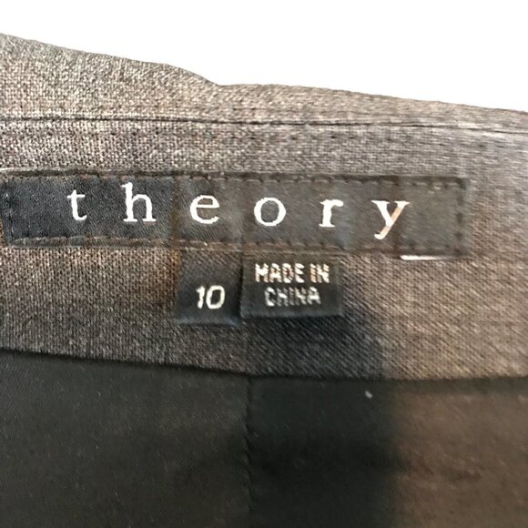 Theory Grey 94% Wool One Button Blazer Size 10 - Picture 7 of 8